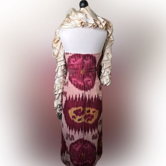 Ralph Lauren Collection Spring 2022 Darya Ikat Embellished Linen Voile Dress - Picture 14 of 16